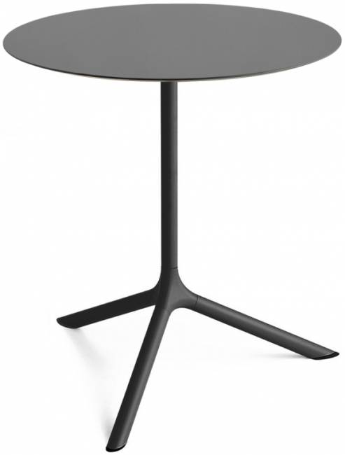 Стол ламинированный обеденный складной Tripe Maxi Folding черный, антрацит Ø800х740 мм