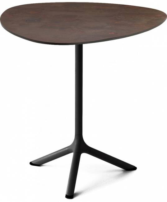 Стол ламинированный обеденный складной Tripe Folding черный, кортен 640х640х740 мм