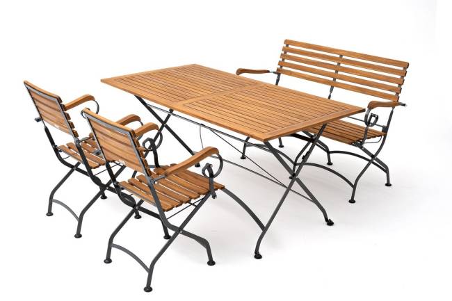 Стул из акации ЛАТА складной с подлокотниками