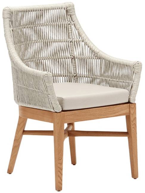 Кресло деревянное плетеное с подушкой Hyac 615х580х900 мм