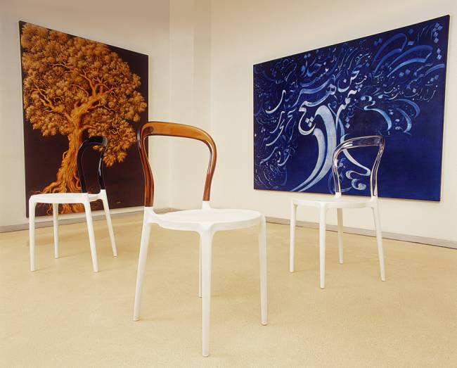 Стул пластиковый Mr Bobo белый, янтарный 420х500х850 мм