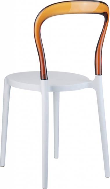 Стул пластиковый Mr Bobo белый, янтарный 420х500х850 мм