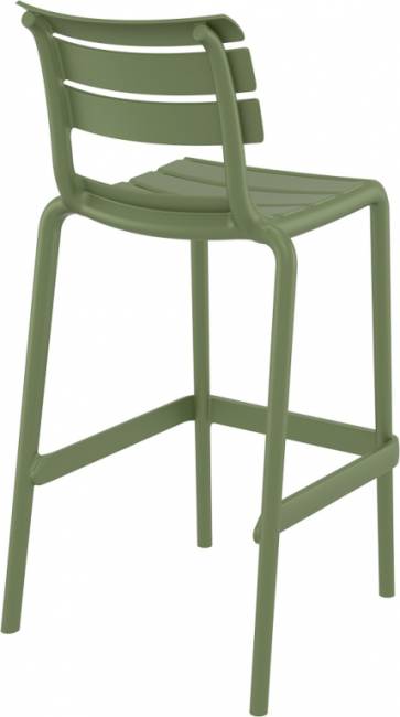 Стул пластиковый барный Helen Bar 75 оливковый 530х550х1050 мм