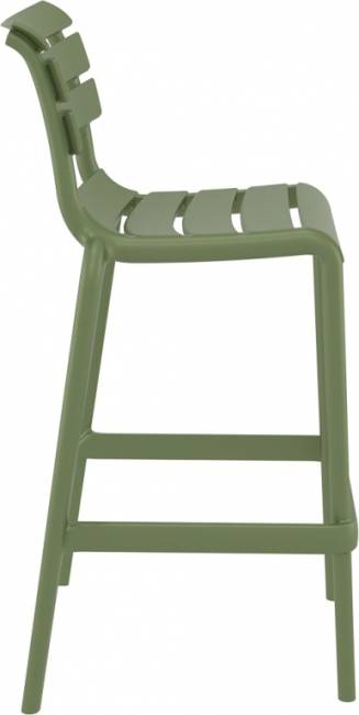 Стул пластиковый барный Helen Bar 75 оливковый 530х550х1050 мм
