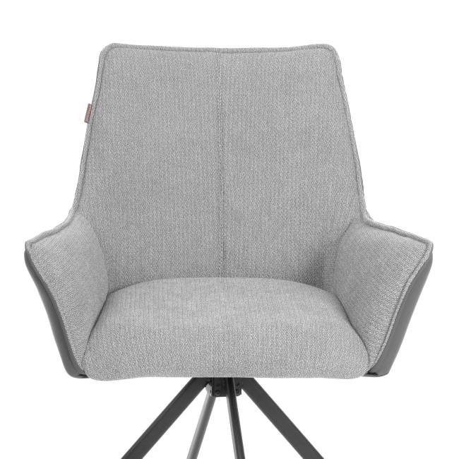 Кресло Murano/Мурано опора 360, велюр/букле (HYP) /экокожа, светло-серый/графит серый велюр/букле (HYP)/Экокожа