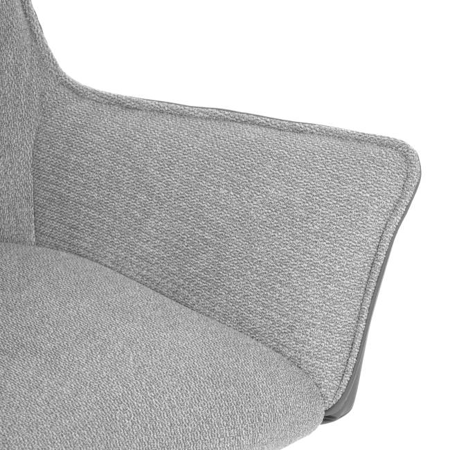Кресло Murano/Мурано опора 360, велюр/букле (HYP) /экокожа, светло-серый/графит серый велюр/букле (HYP)/Экокожа