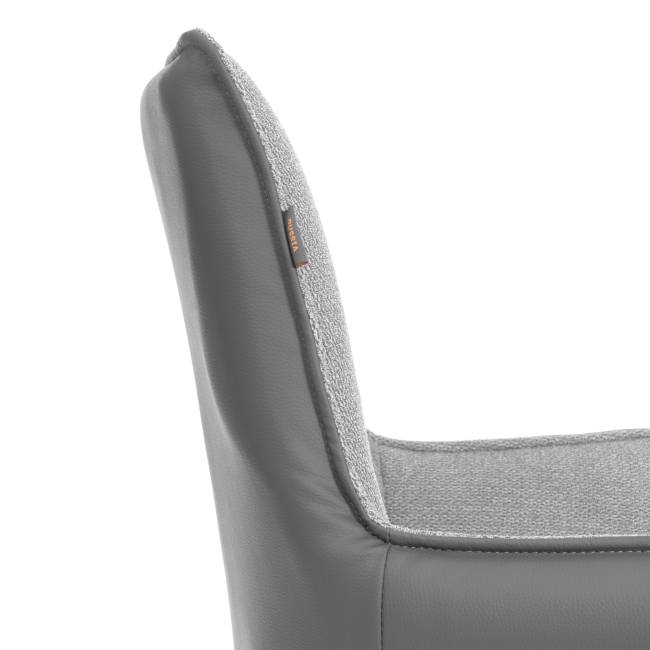 Кресло Murano/Мурано опора 360, велюр/букле (HYP) /экокожа, светло-серый/графит серый велюр/букле (HYP)/Экокожа