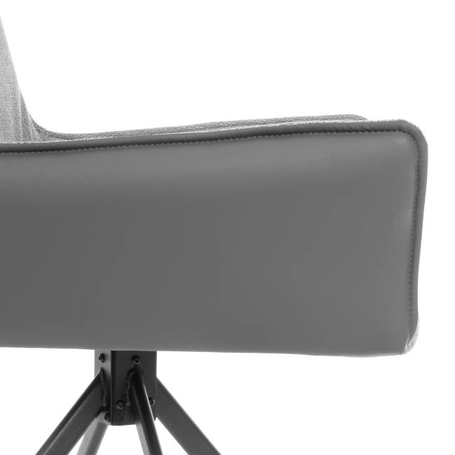 Кресло Murano/Мурано опора 360, велюр/букле (HYP) /экокожа, светло-серый/графит серый велюр/букле (HYP)/Экокожа