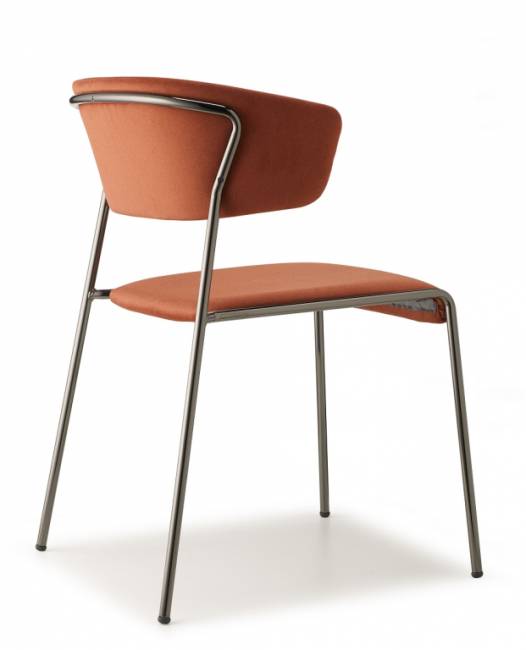 Кресло с обивкой Lisa черный глянцевый никель, красный 510х560х770 мм