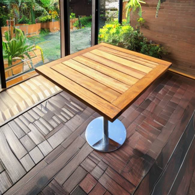 Столешница деревянная квадратная Iroko натуральный 700х700х28 мм