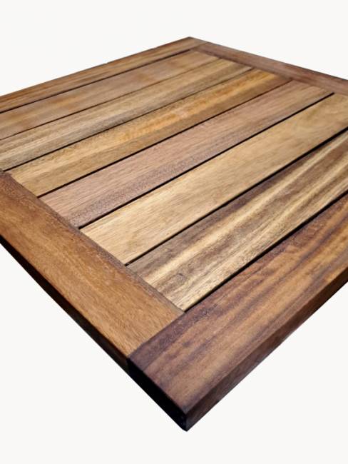 Столешница деревянная квадратная Iroko натуральный 700х700х28 мм