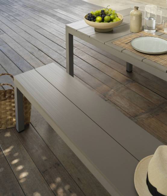 Скамейка металлическая Rio Bench тортора 1995х345х475 мм