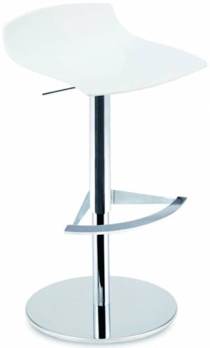 Табурет пластиковый барный X-Treme B полированный, хромированный, белый 480х480х750-870 мм
