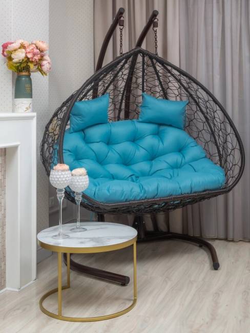 Подвесное двухместное кресло из искусственного ротанга "BUENO GRANDE", коричневый