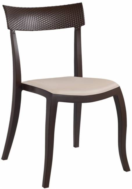 Стул пластиковый с обивкой Hera-SP Rattan Soft 490х550х840 мм