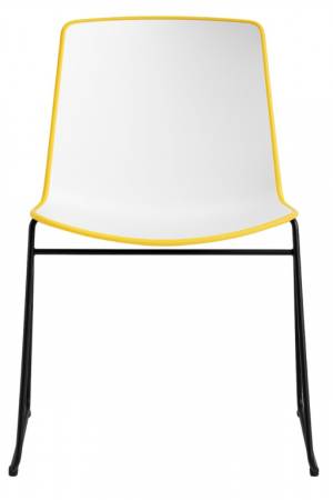 Стул пластиковый на полозьях Tweet черный, белый, желтый 560х520х815 мм
