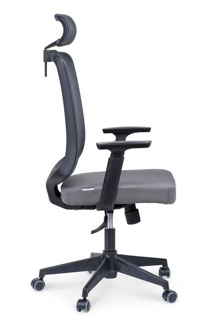 Кресло офисное / Лондон офис black plastic / черный пластик / черная сетка / черная ткань