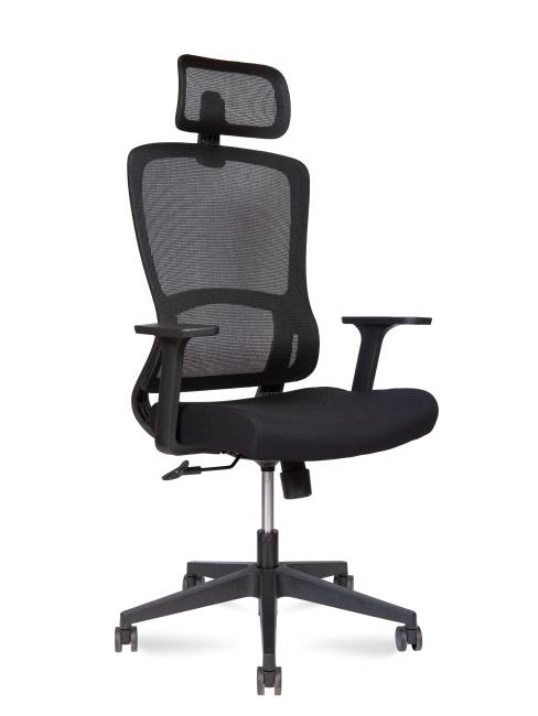 Кресло офисное / Лайт / Light / черная сетка / черная ткань