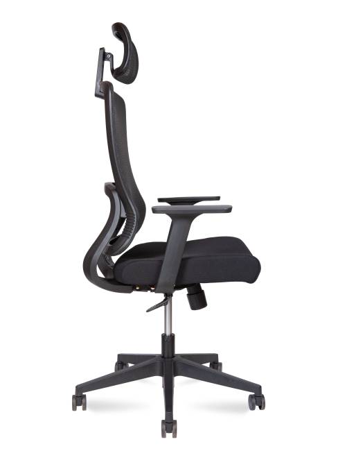 Кресло офисное / Лайт / Light / черная сетка / черная ткань