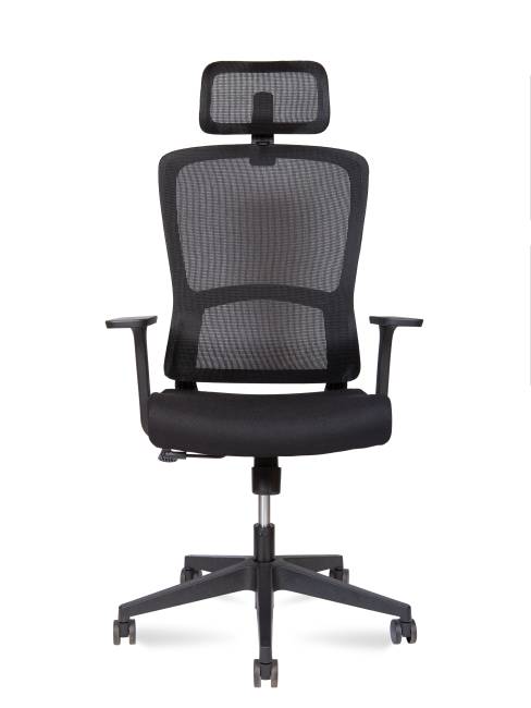 Кресло офисное / Лайт / Light / черная сетка / черная ткань