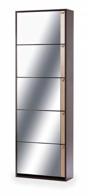 Обувница К-5S (зеркальная) венге/беленый дуб