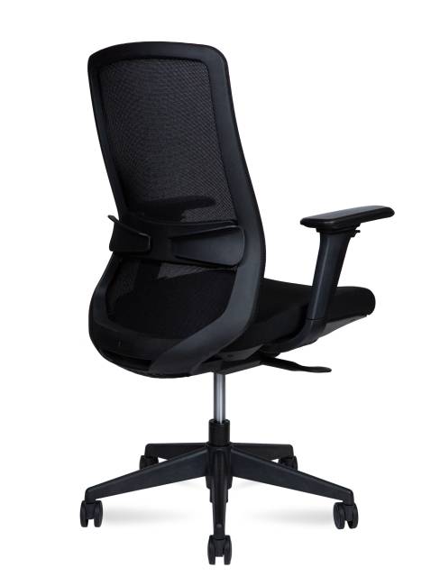 Кресло офисное / Комо LB блэк / Como LB black / черный пластик / черная сетка / черная ткань