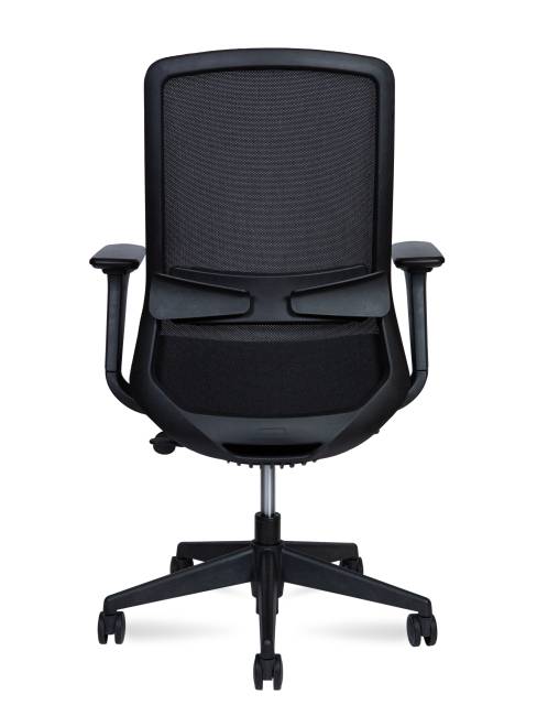 Кресло офисное / Комо LB блэк / Como LB black / черный пластик / черная сетка / черная ткань