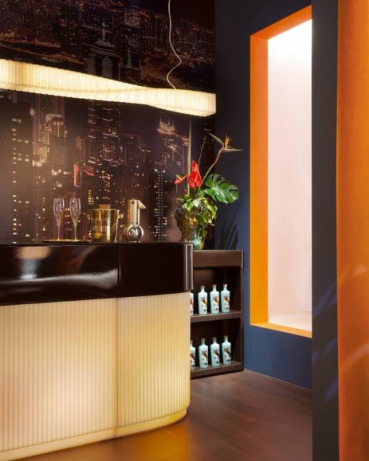 Стойка пластиковая барная светящаяся Cordiale Art Deco Lighting ванильный, коричневый 1200х700х1100 мм