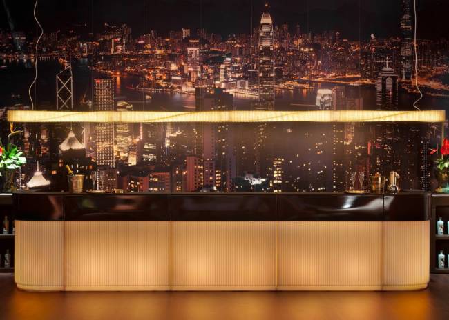 Стойка пластиковая барная светящаяся Cordiale Art Deco Lighting ванильный, коричневый 1200х700х1100 мм