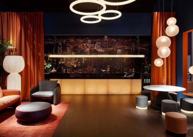 Стойка пластиковая барная светящаяся Cordiale Art Deco Lighting ванильный, коричневый 1200х700х1100 мм