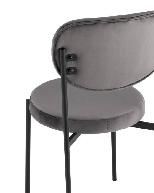Стул обеденный Барбара велюр серый