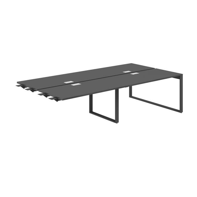 AG.165.AN.L.72.AN  / Рабочая станция комбо 2800х1438х750  / профиль О-образный: 70х20 антрацит; лючок: серебро; столешница: антрацит