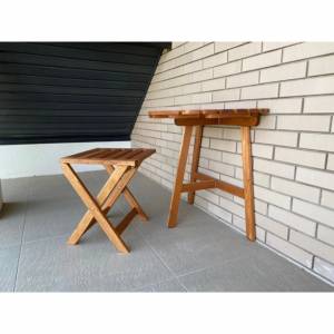 Стул складной без спинки, светло-коричневый