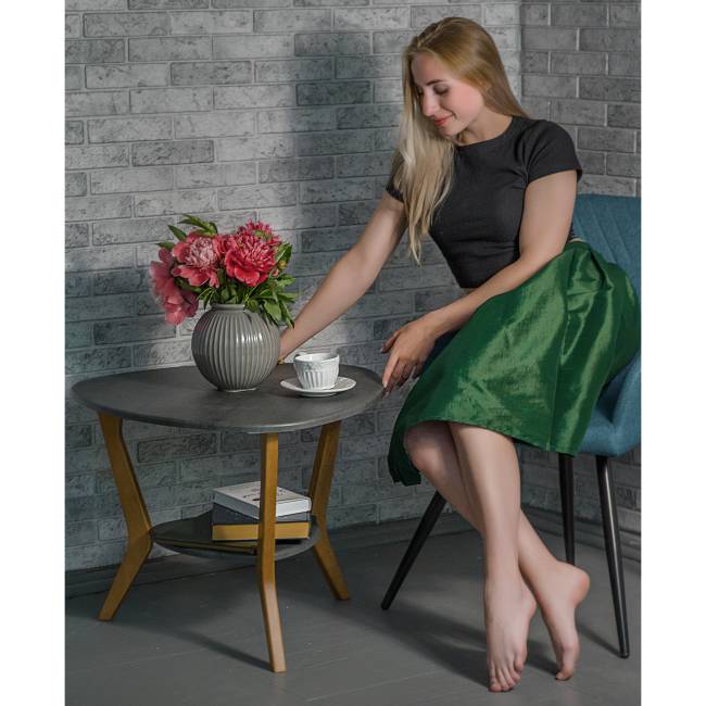 Стол журнальный BeautyStyle 15 серый бетон/бук Стол журнальный BeautyStyle 15 серый бетон/бук