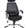 Офисное кресло для руководителей DOBRIN STEVEN WHITE, белый пластик, чёрная ткань