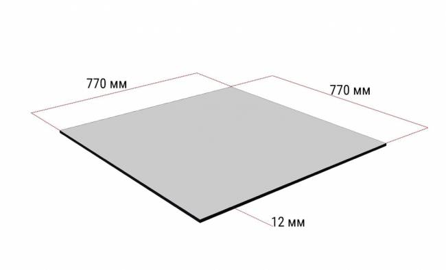 Столешница квадратная HPL Fitto дуб каньон палас 770х770х12 мм