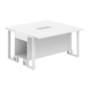 SP.0104.WH.WH.WH / Модуль центральный 1400х1400х750 / столешница:белый, подстолье:белый, металлокаркас:белый, лючок:белый