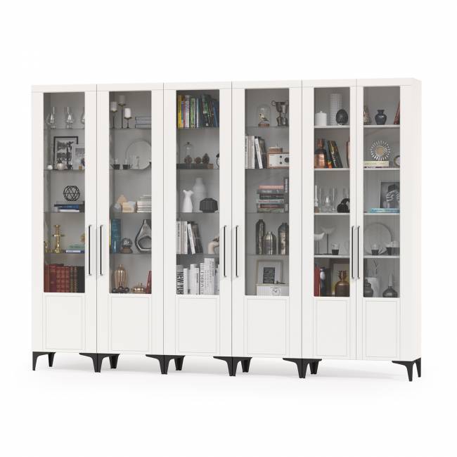 Библиотека белая Валенсия № 133 цвет белый шагрень