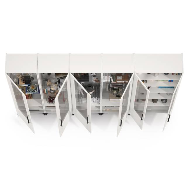 Библиотека белая Валенсия № 133 цвет белый шагрень