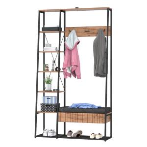 Прихожая Гранд 15.124N цвет дуб крафт табачный/искуственная кожа чёрная