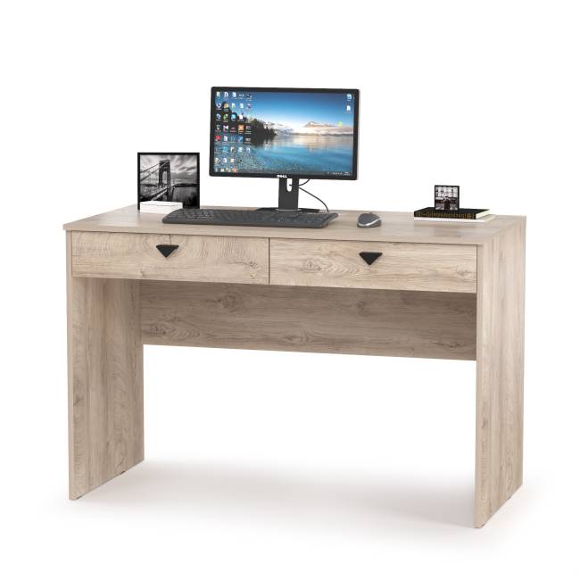 Мебель в домашний офис Бостон № 44 цвет дуб эндгрейн элегантный/фасады МДФ милк рикамо софт