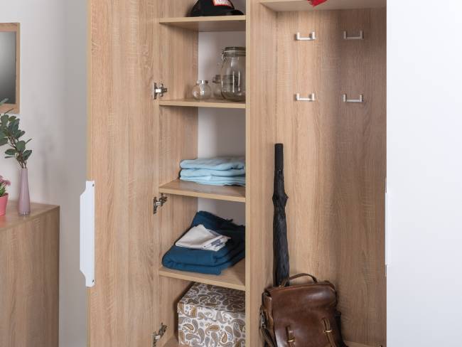 Прихожая с зеркалом Куба № 13 цвет дуб сонома/белый премиум