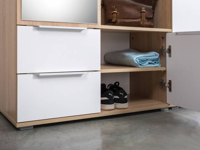 Прихожая с зеркалом Куба № 13 цвет дуб сонома/белый премиум