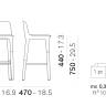 Стул барный с обивкой Ester 430х470х1000 мм Стул барный с обивкой Ester 430х470х1000 мм