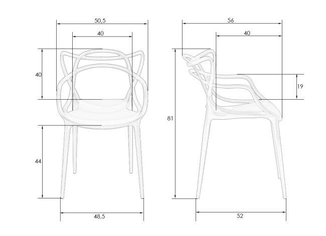 Набор 4 шт Стул обеденный DOBRIN MASTERS, тёмно-серый (GR-04)