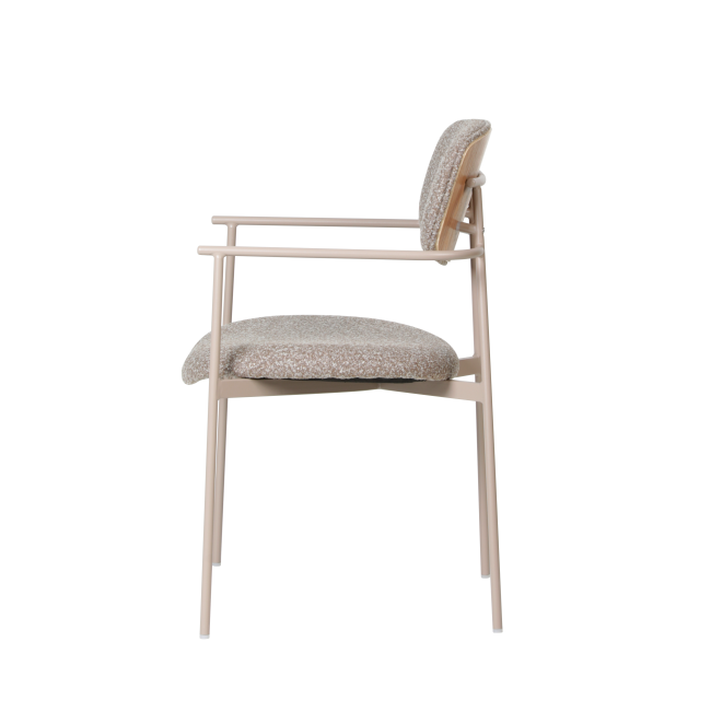 Стул Doe коричневый бежевые ножки