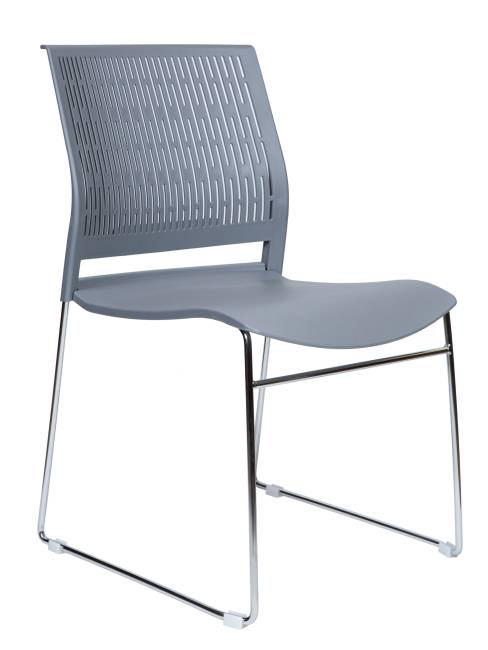 Стул / Ten grey / серый пластик / хром база