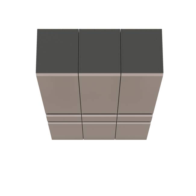 Стенка в гостиную из трёх шкафов с выдвижными ящиками Сидней цвет антрацит/МДФ веллюто капучино