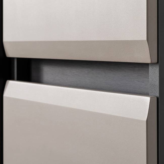 Стенка в гостиную из трёх шкафов с выдвижными ящиками Сидней цвет антрацит/МДФ веллюто капучино