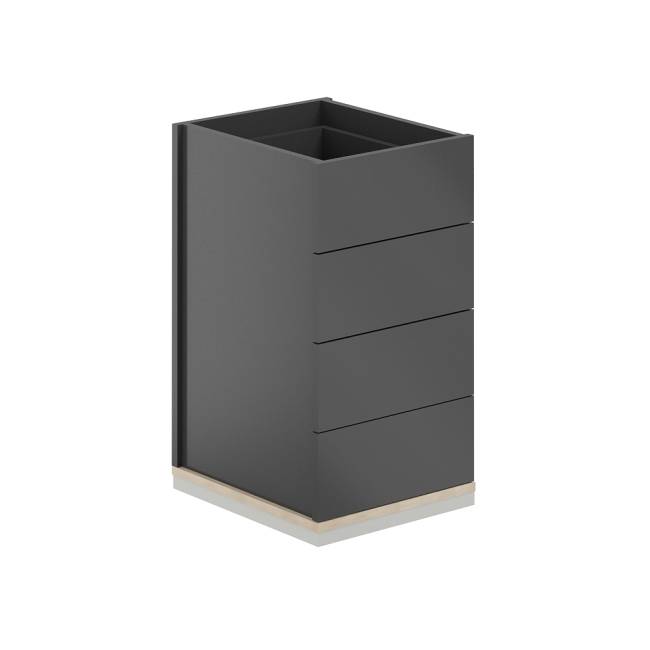 AG.281.AN.AR.AN / Тумба приставная 4 ящ. ЛДСП / корпус:антрацит, топ/дно:ак.равелло, фасады:антрацит